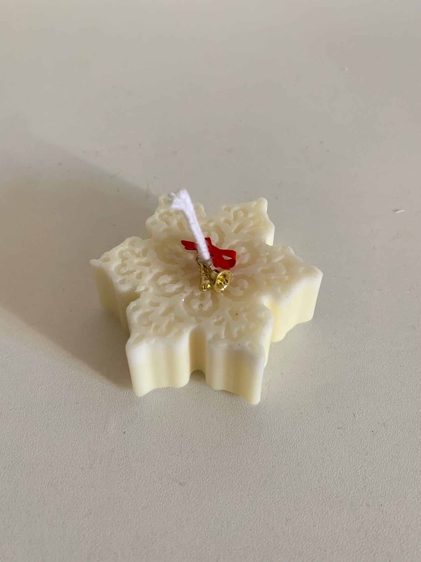 Vela artesanal decorativa Navidad - Copo brillante