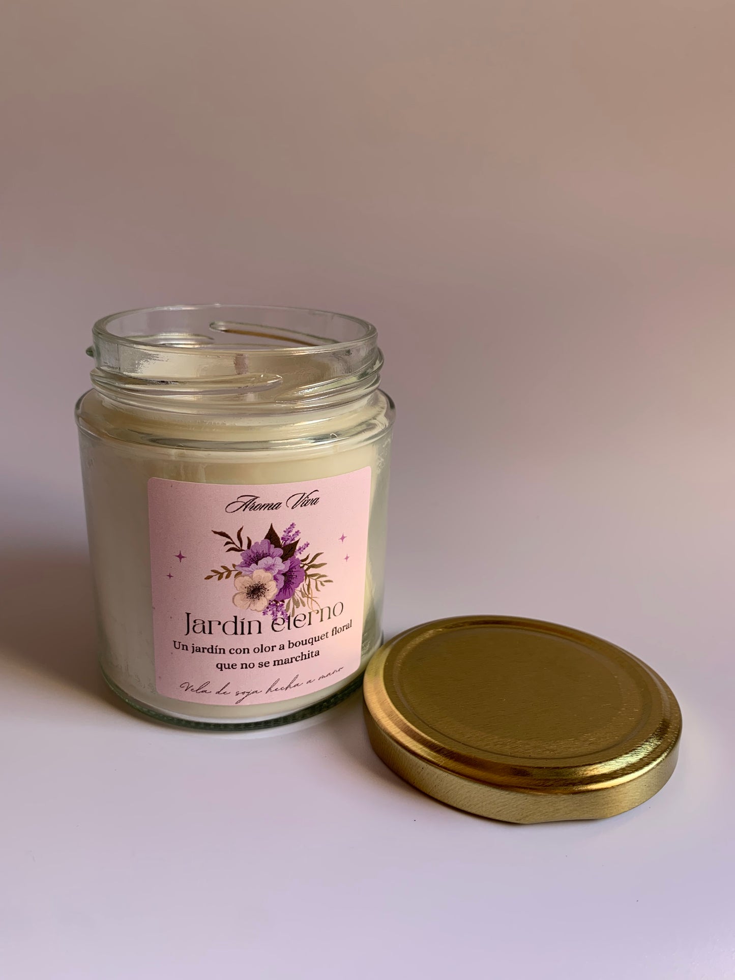 Vela aromática Bouquet Floral en tarro con tapa - Vela Jardín Eterno
