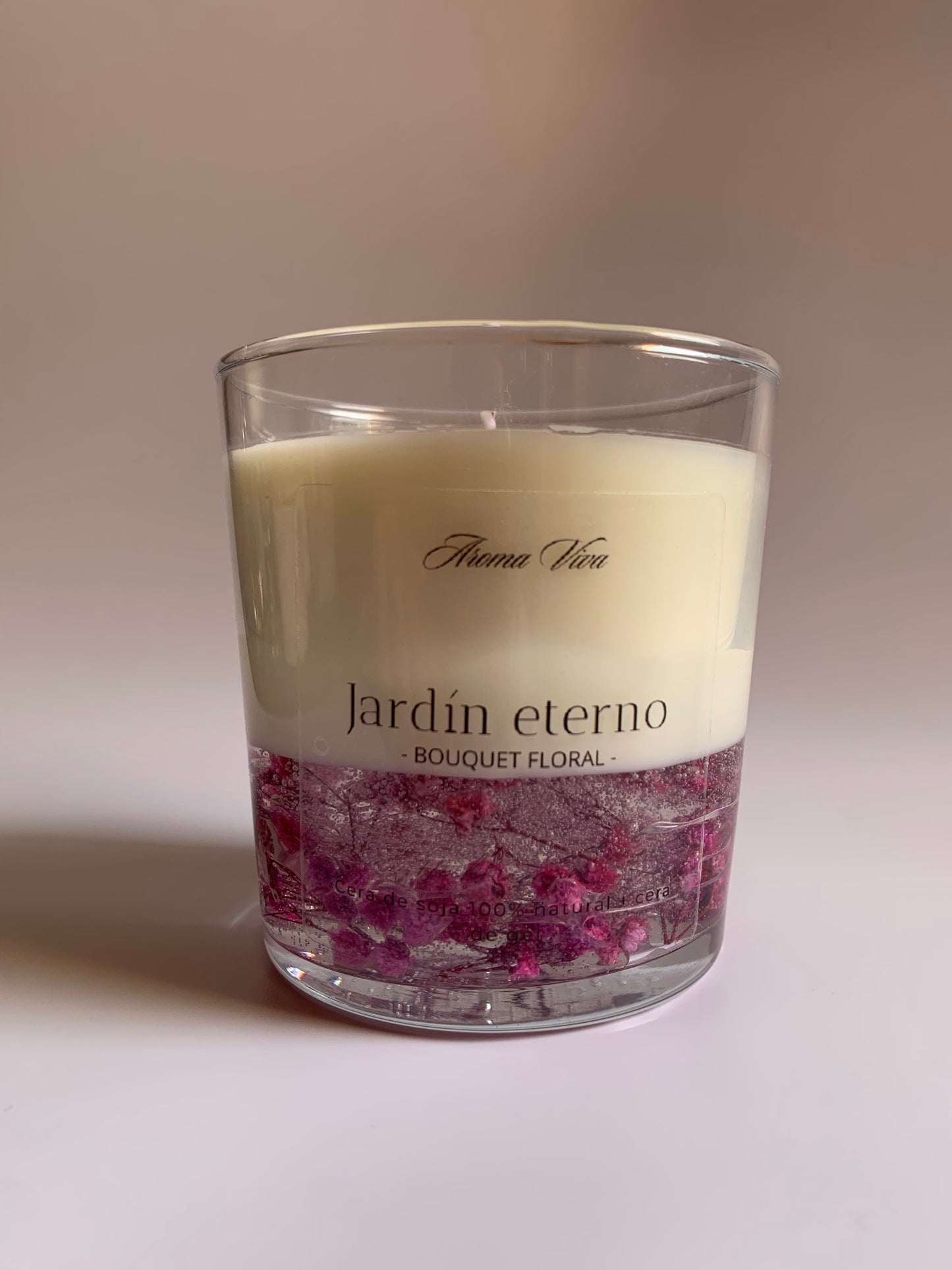 Vela aromática de soja artesanal Bouquet Floral – Jardín Eterno (gel + soja)