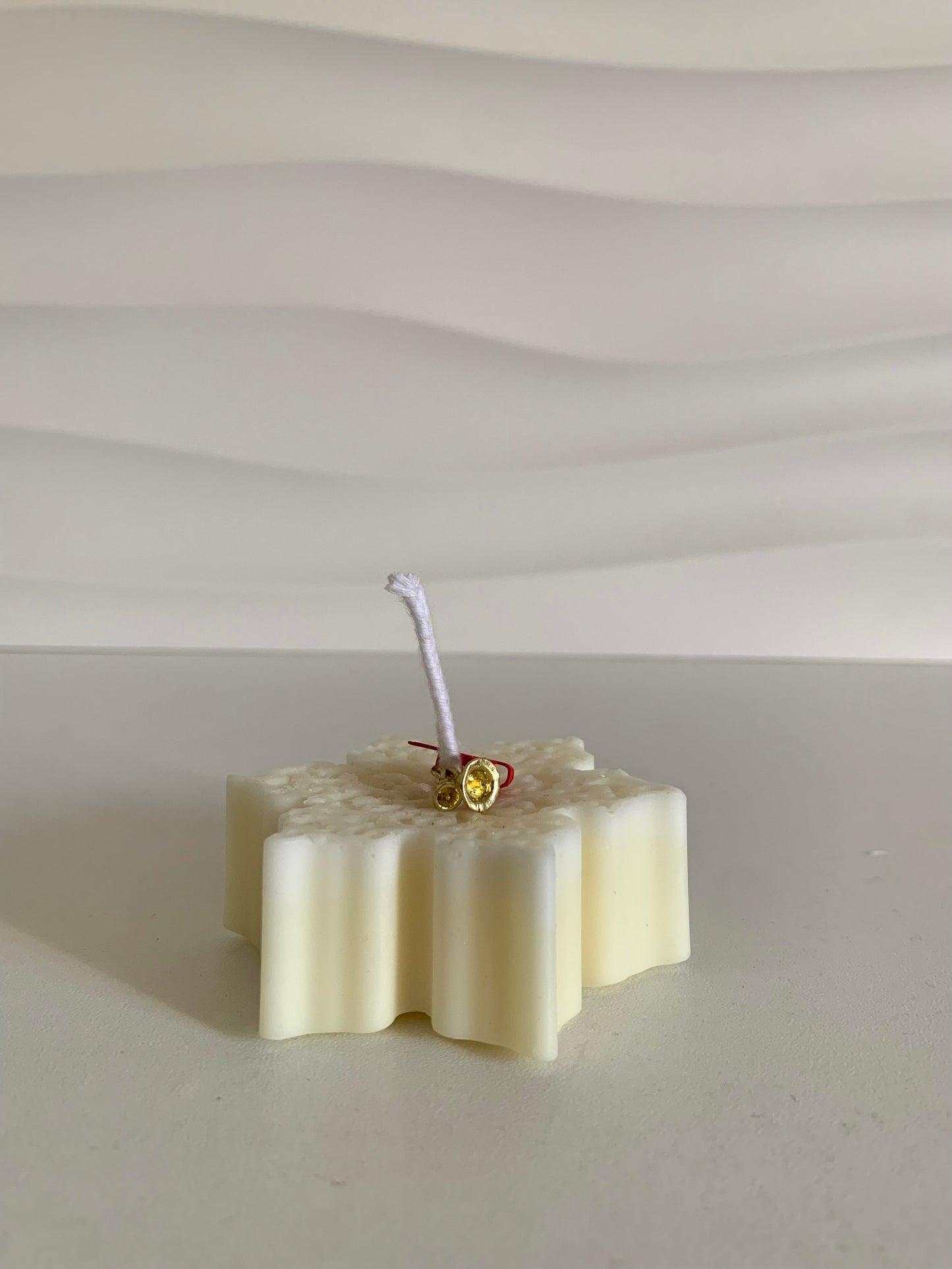 Vela artesanal decorativa Navidad - Copo brillante