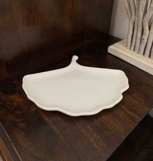 Plato hoja ginkgo – decoración en resina ecológica