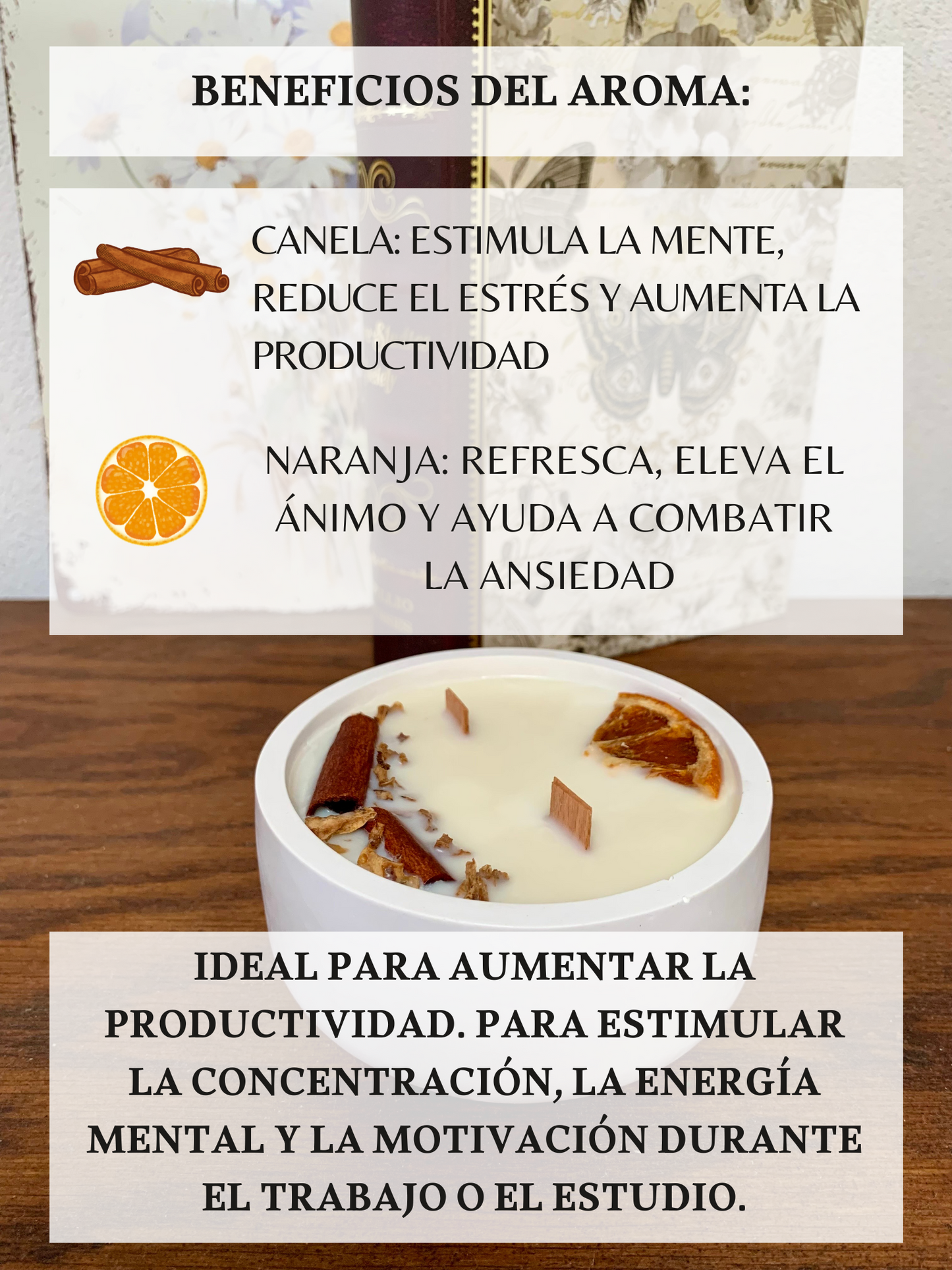 Vela arómatica de soja – Dulce Productividad